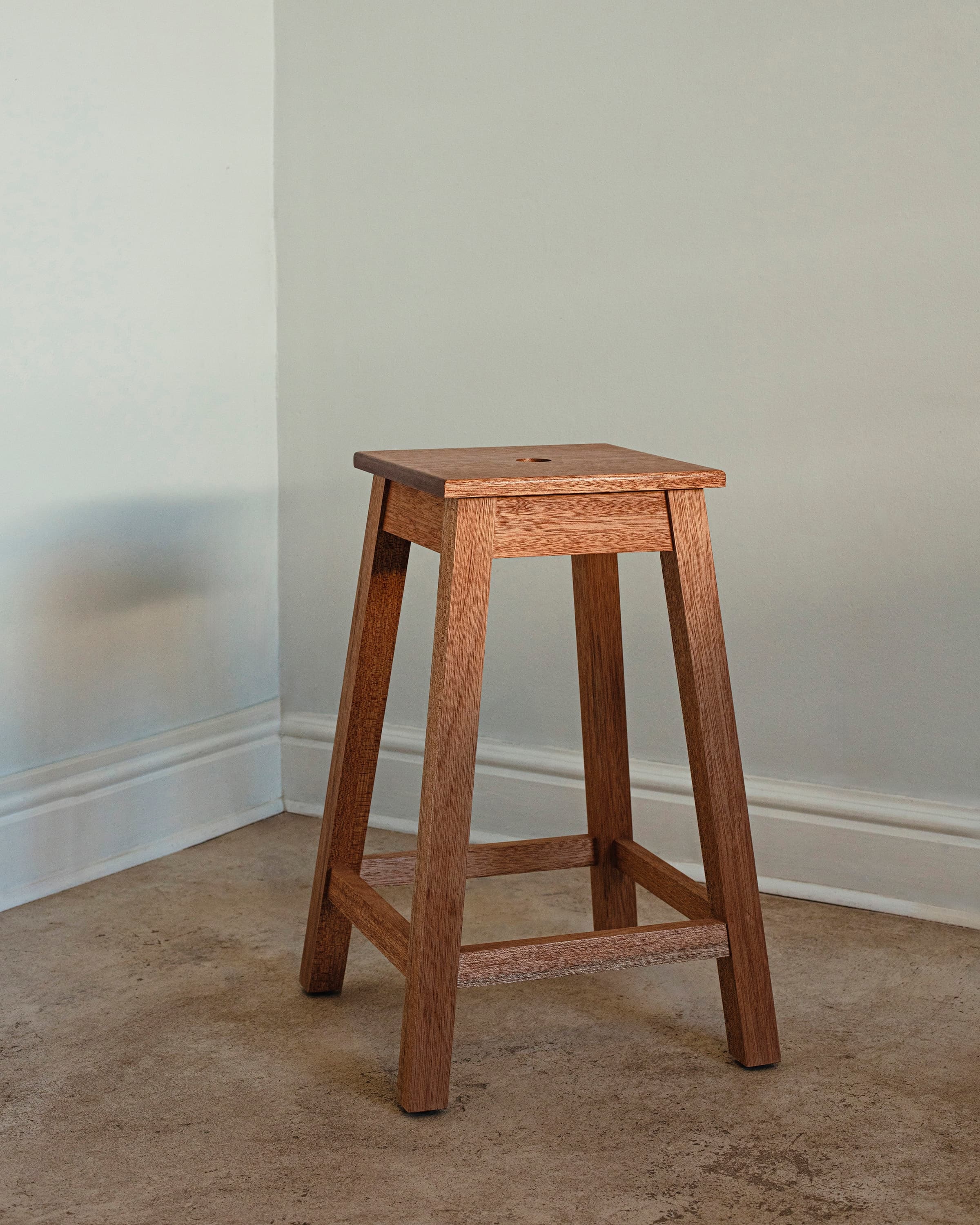 Handcrafted wooden kitchen stool